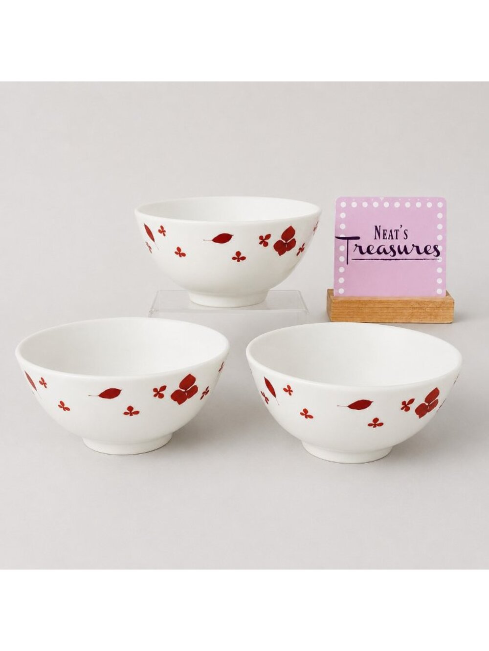 Home Target PRESSED PETALS Red Leaves Petal Porcelain Soup Cereal Bowls  Set 3